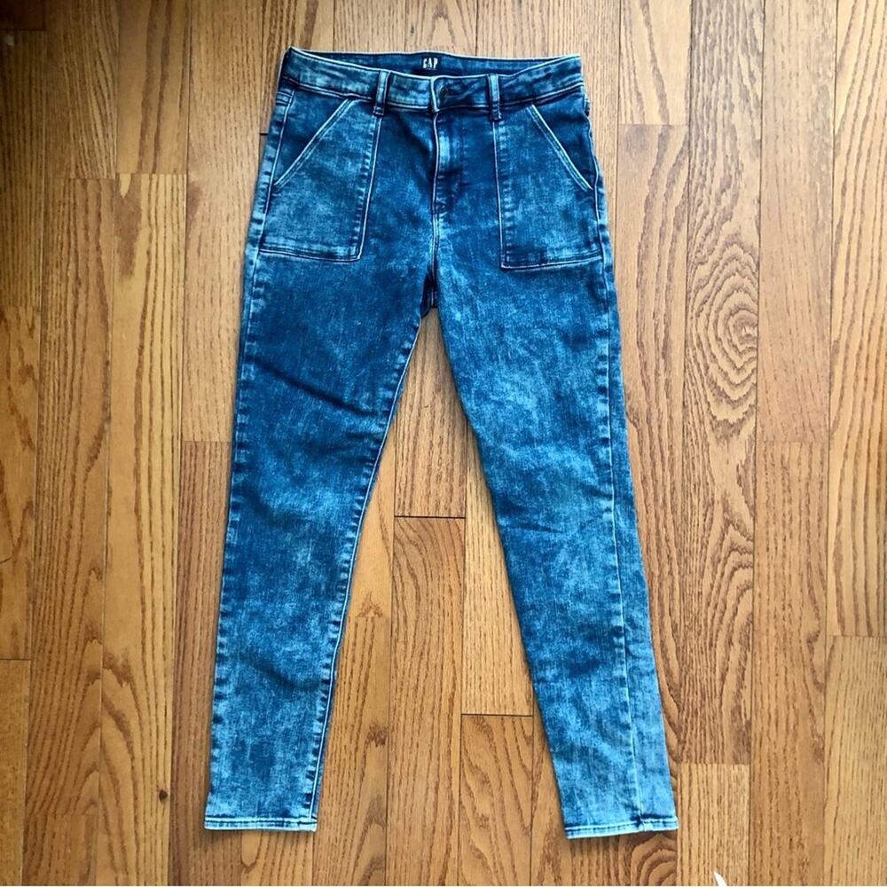 Gap Kids Stretch High Rise Denim Blue Pockets Jegging Girl’s Size 16